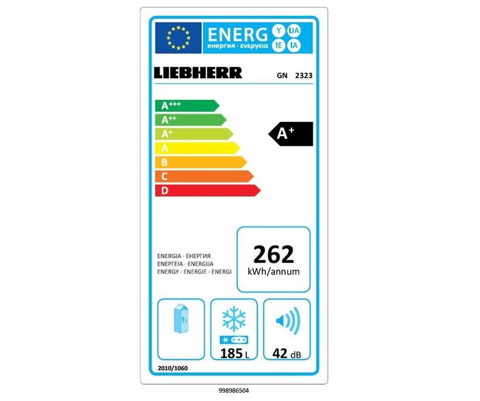 Liebherr GN 2323 energetický štítok