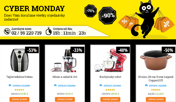 Cyber Monday v e-shope Delimano.sk