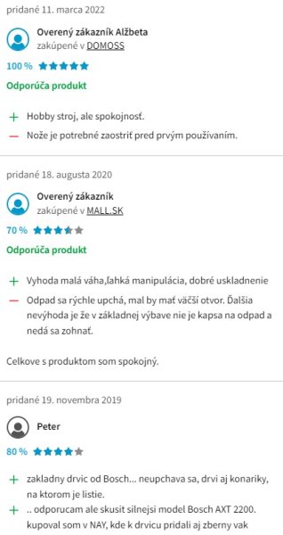 Recenzie a skúsenosti s drvičom konárov Bosch AXT Rapid 2 000