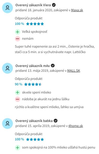 Recenzie a skúsenosti s napeňovačom mlieka Sencor SMF 2020WH