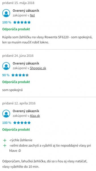 Recenzie a skúsenosti s žehličkou na vlasy Rowenta SF 6220