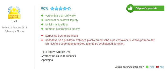 Recenzie a skúsenosti so žehličkou na vlasy Sencor SHI 782GR