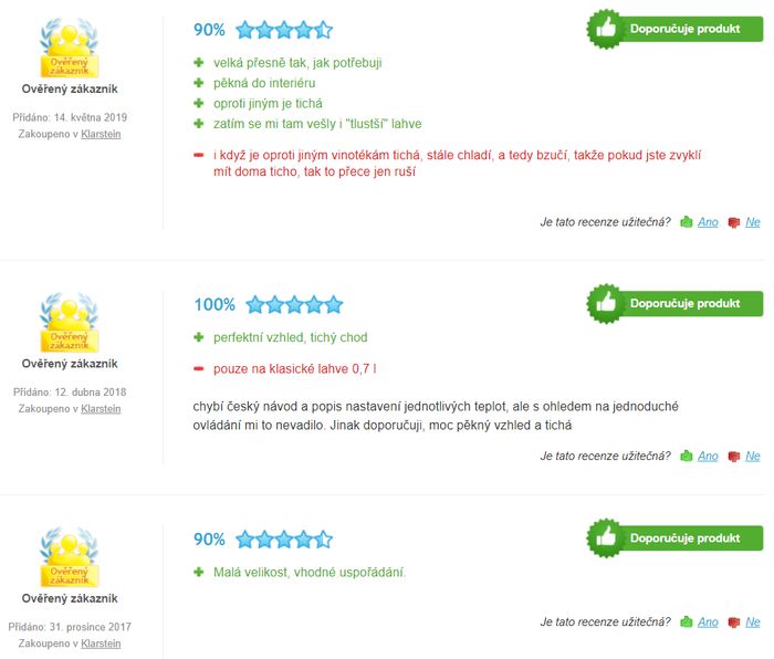 Recenzie a skúsenosti s vinotékou Klarstein Bellevin 16 fliaš