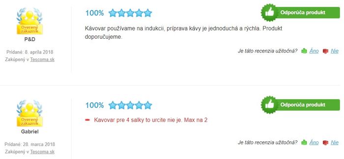 Recenzie a skúsenosti s mokka konvičkou Tescoma Monte Carlo 4