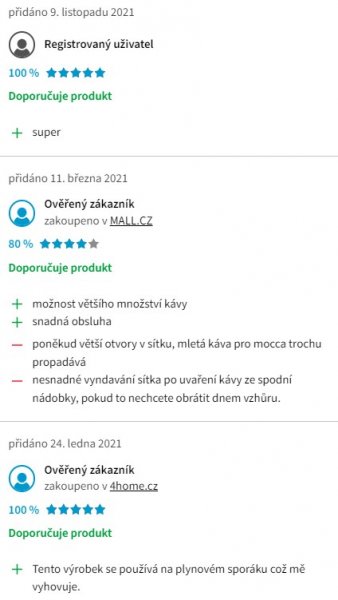 Recenzie a skúsenosti s mokka konvičkou Tescoma Paloma 6