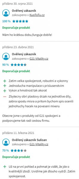 Recenzie a skúsenosti s G21 VitalStick