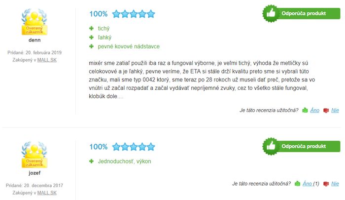 Recenzie a skúsenosti a ručným mixérom ETA 0051 90000 Lento