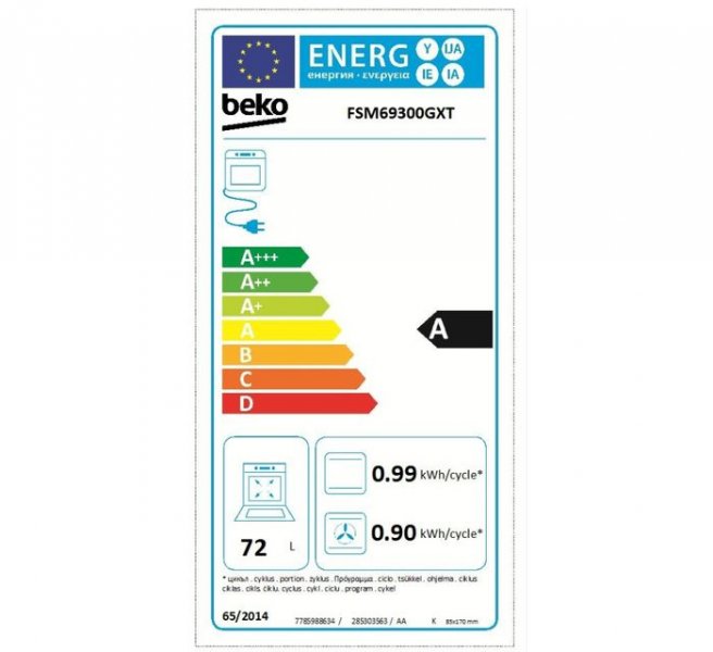 Beko FSM 69300 GXT energetický štítok