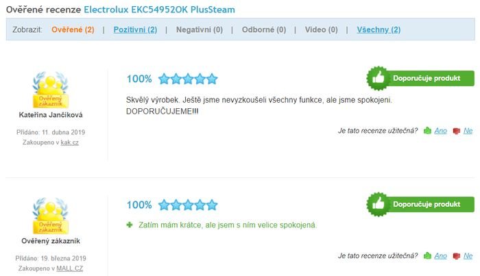 Recenzie a skúsenosti s elektrickou rúrou Electrolux EKC54952OK PlusSteam