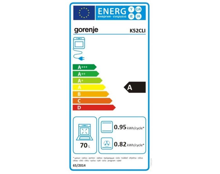 Gorenje K 52 CLI energetický štítok
