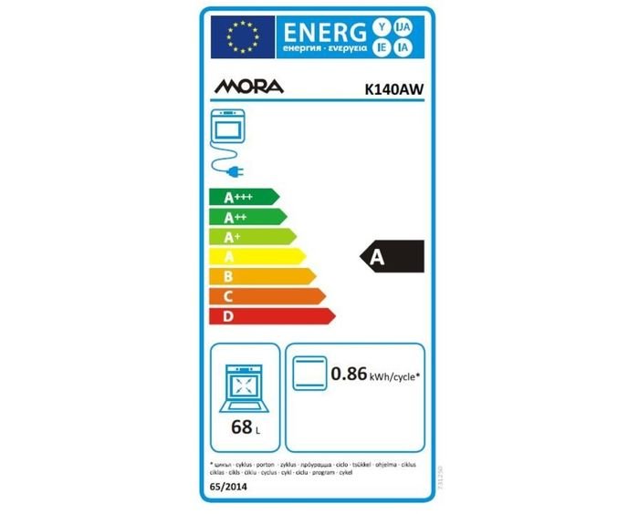 Mora K140AW energetický štítok