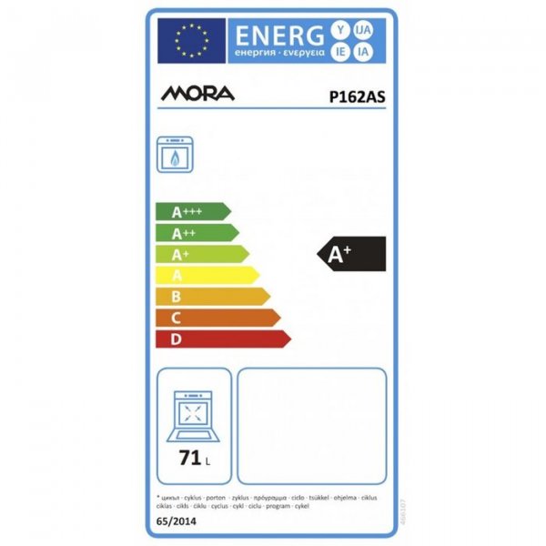 Mora P 162 AS energetický štítok