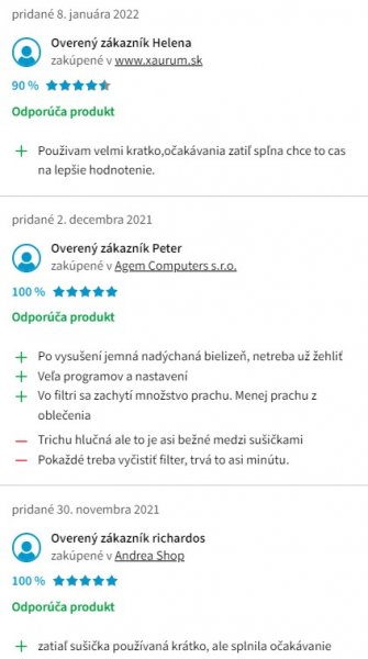 Recenzie a skúsenosti so sušičkou bielizne AEG AbsoluteCare T8DEE68SC