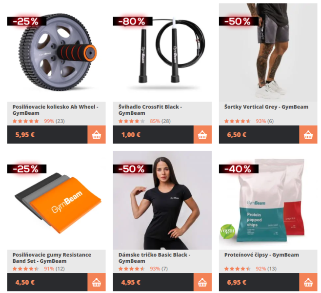 Black Friday GymBeam – zlacnené pomôcky na cvičenie