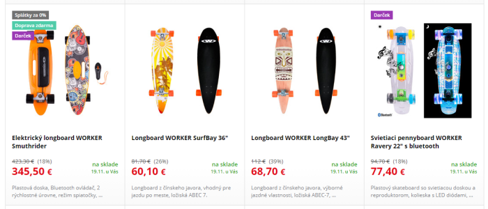 Black Frida inSPORTline – zlacnené longboardy