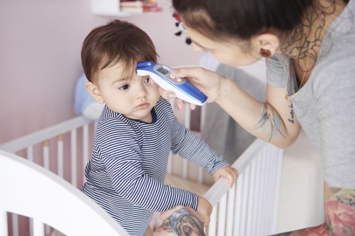 Měření tělesné teploty bezkontaktním teploměrem