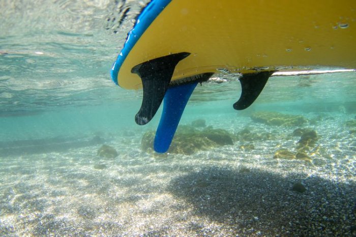 Rozmístění ploutví na paddleboardu