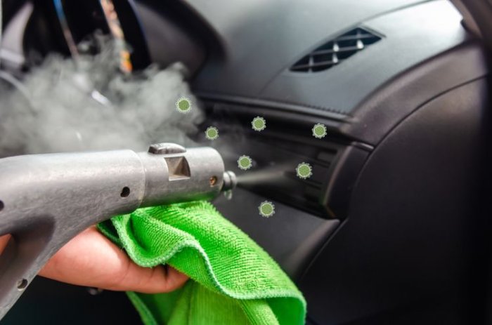 Čištění klimatizace v autě pomocí parního čističe