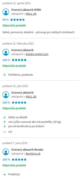 Recenzie a skúsenosti s cestovnou postieľkou Zopa Camping 2