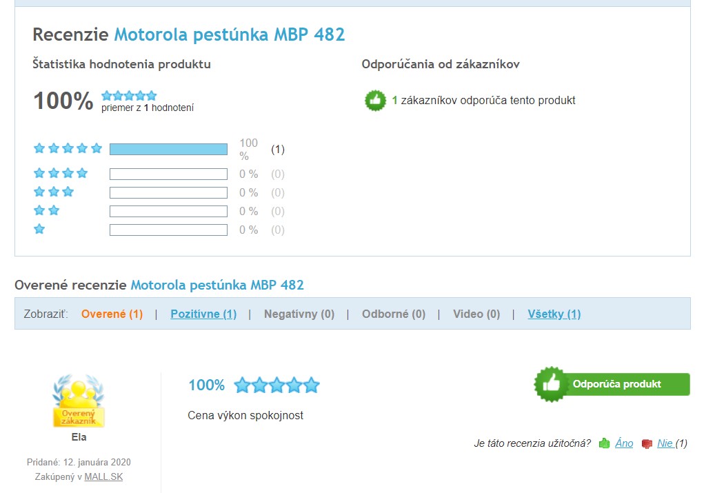 Recenzie a skúsenosti s detskou elektronickou pestúnkou Motorola MBP 482