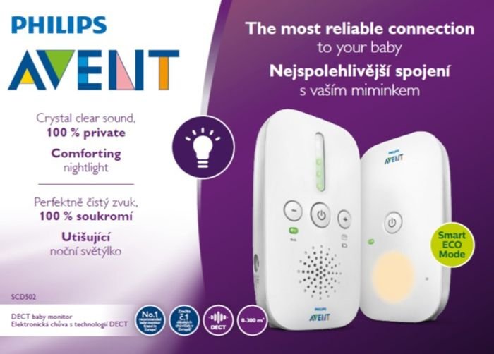 Popis detskej elektronickej pestúnky Philips Avent SCD502