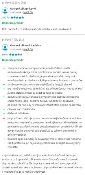 Recenzie a skúsenosti s ochladzovačom vzduchu Sencor SFN 9021WH