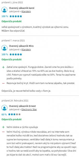 Recenzie a skúsenosti s odvlhčovačom vzduchu Klarstein DryFy Connect 40