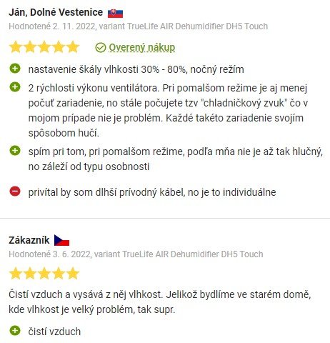 Recenzie a skúsenosti s odvlhčovačom vzduchu TrueLife DH5 Touch