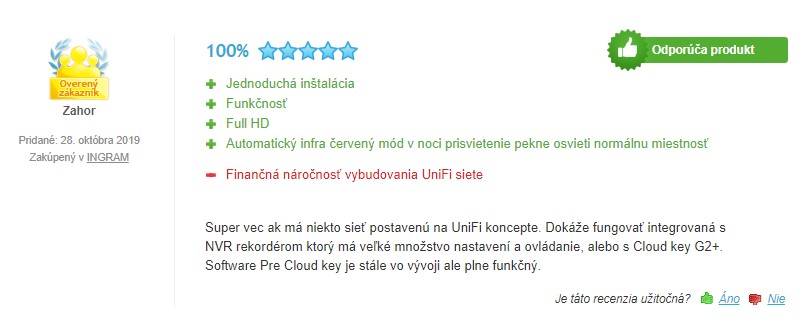 Recenzie a skúsenosti s IP kamerou Ubiquiti UVC-G3-Flex