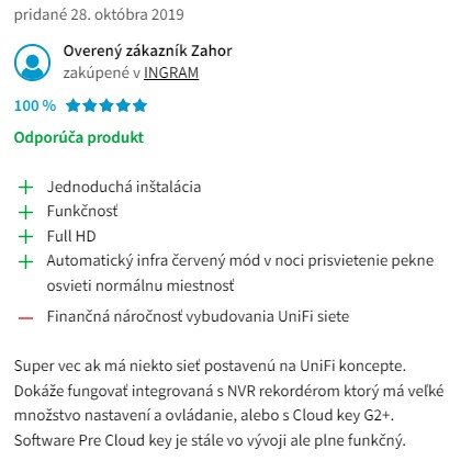 Recenzie a skúsenosti s IP kamerou Ubiquiti UVC-G3-Flex