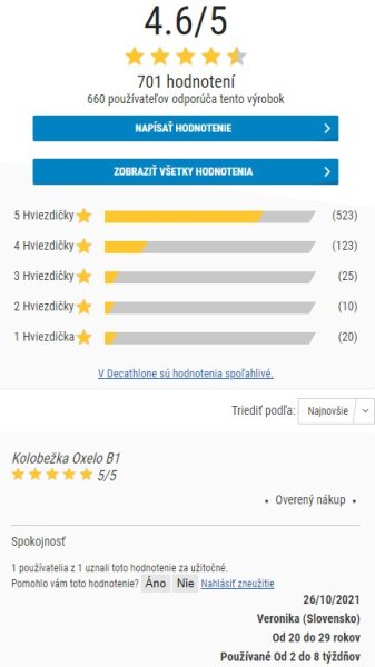 Recenzie a skúsenosti s kolobežkou Oxelo B1 Structure Nue