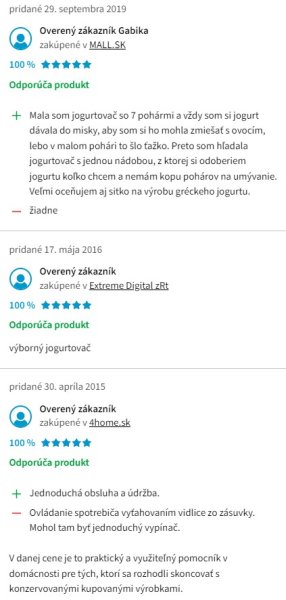 Recenzie a skúsenosti s jogurtovačom Ariete Yogurella ART 621 