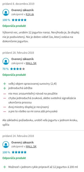 Recenzie a skúsenosti s jogurtovačom Jogurtovač Steba JM2