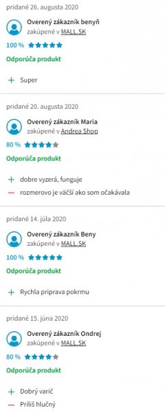 Recenzie a skúsenosti s kuchynským varičom Orava VP-20i