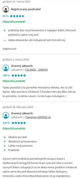 Recenzie a skúsenosti s inhalátorom Omron DuoBaby