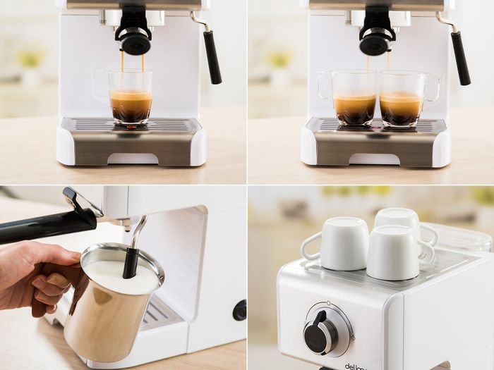 Príprava kávy v Delimano Espresso Deluxe