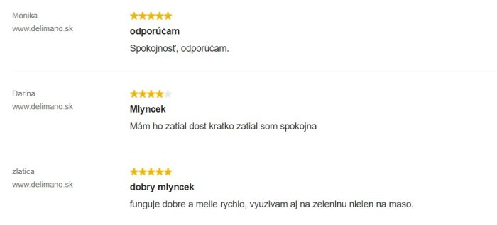 Recenzie a skúsenosti s mlynčekom na mäso Delimano Perla