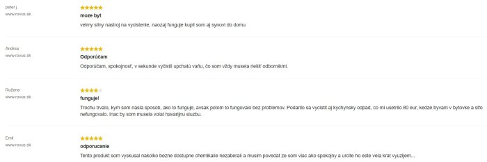 Recenzie a skúsenosti s Tlakovým čističom odpadov Rovus