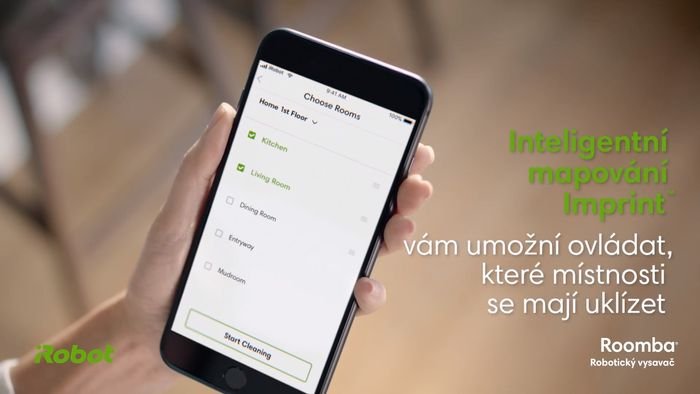 Ovládanie robotického vysávača iRobot Roomba i7+ pomocou aplikácie