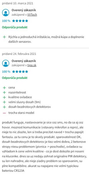 Recenzie a skúsenosti s domovým alarmom Evolveo Sonix