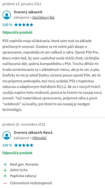 Recenzie a skúsenosti s hernou konzolou Sony Playstation 5