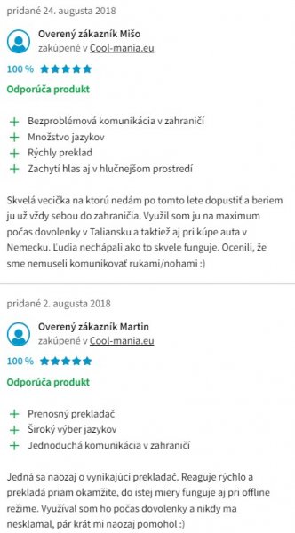 Recenzie a skúsenosti s hlasovým prekladačom