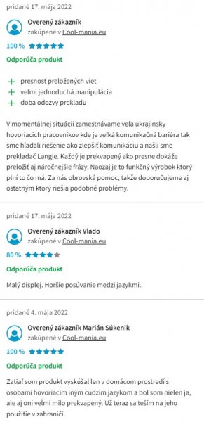 Recenzie a skúsenosti s hlasovým prekladačom Langie S2