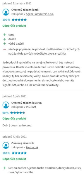 Recenzie a skúsenosti s vysielačkami Motorola TLKR T42