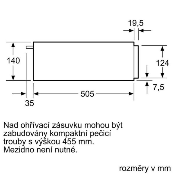 Rozmery ohrevnej zásuvky Bosch BIC510NS0