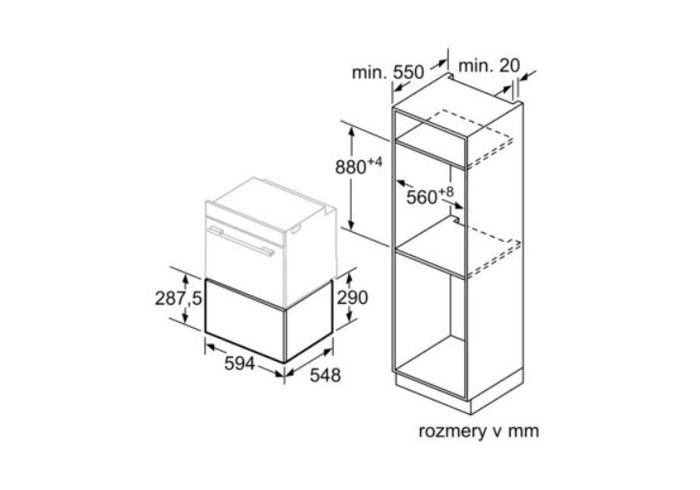 Rozmery ohrevnej zásuvky Siemens BI630DNS1