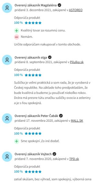 Recenzie a skúsenosti so sušičkou potravín Concept SO-1020